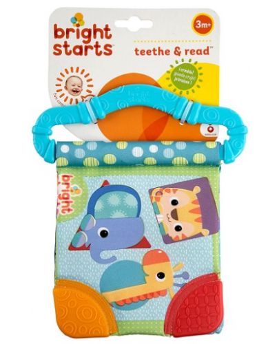 Мека книжка Bright Starts - Teethe & Read Toy, Синя - 2