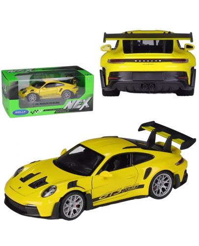 Метална кола Welly - Porsche 911 GT3 RS 992, 1:34 - 3