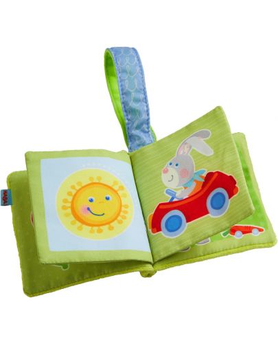 Мека бебешка книжка Haba - Заек, Зелена - 2