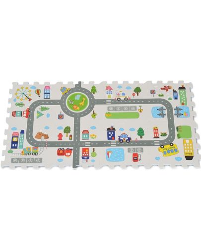 Мек пъзел за под с принт Moni Toys - Road Track, 8 части - 1