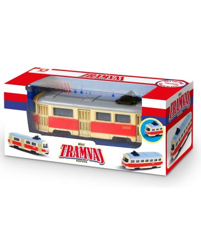 Метална играчка Rappa - Ретро трамвай, 1:162 - 2