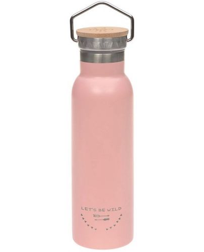 Метална бутилка Lassig - Adventure, 460 ml, розова - 1