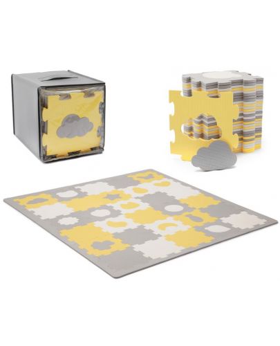 Меко килимче за игра KinderKraft - Luno Shapes,  жълто - 5