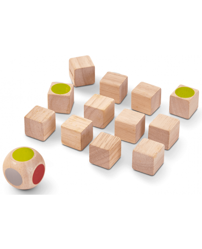 Мемо игра с дървени кубчета PlanToys  - Запомни цветовете - 1