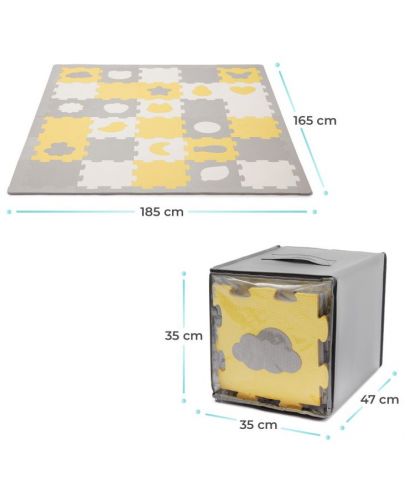 Меко килимче за игра KinderKraft - Luno Shapes,  жълто - 10