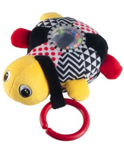 Мека музикална играчка с дрънкалка Canpol - Sea Turtle, оранжева - 2