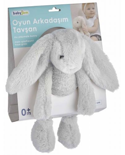 Мека играчка BabyJem - Bunny, Grey, 35 cm  - 3