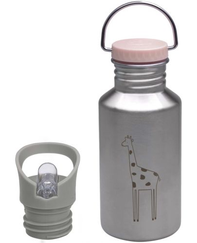 Метална бутилка Lassig - Жираф, 500 ml - 1