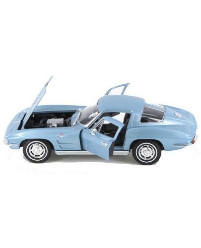 Метална кола Welly - Chevrolet Corvette, 1:24, синя - 2