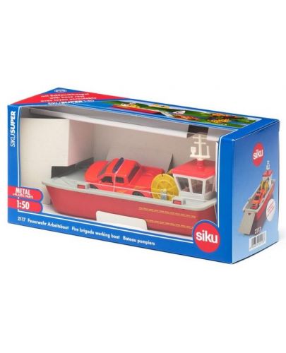 Метална играчка Siku - Пожарна лодка с пикап, 1:50 - 5