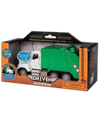 Детска играчка Battat Driven - Мини камион за рециклиране, със звук и светлини - 2