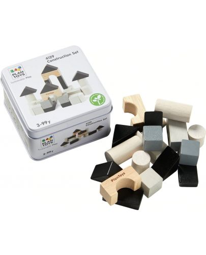 Мини комплект дървени кубчета PlanToys, 24 броя  - 3