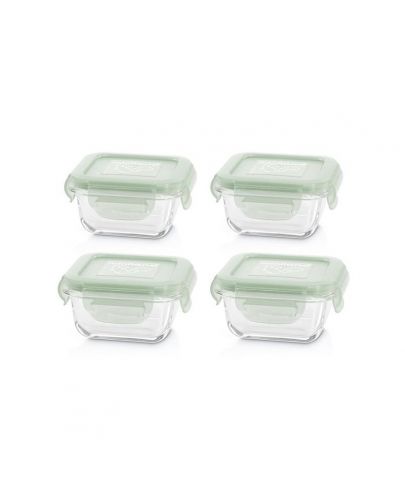 Комплект контейнери Miniland - Natur, катеричка, 4 броя, стъклени, 160 ml - 1