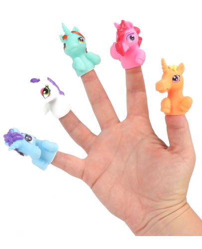 Мини фигури за пръсти Toi Toys - Еднорози, 5 броя - 3