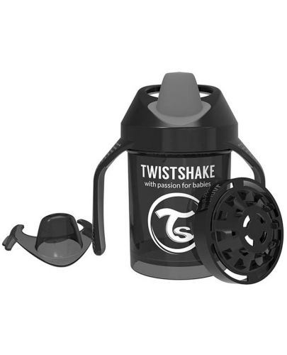 Мини чаша с шейкър Twistshake - Черна, 230 ml - 1