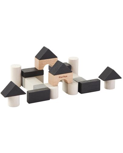 Мини комплект дървени кубчета PlanToys, 24 броя  - 2