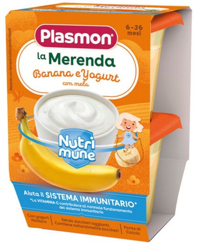 Млечен десерт Plasmon -  Нутримюн, банан и йогурт, 2 х 120 g - 1