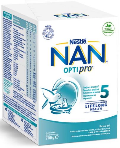 Млечна напитка на прах Nestle Nan - Optipro 5, 700 g - 2