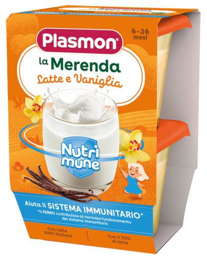 Млечен десерт Plasmon - Нутримюн, с ванилия, 2 х 120 g - 1