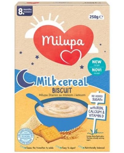 Млечна каша Milupa - Бисквити, 250 g  - 1