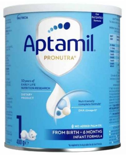 Мляко за кърмачета Aptamil - Pronutra 1, 400 g - 1