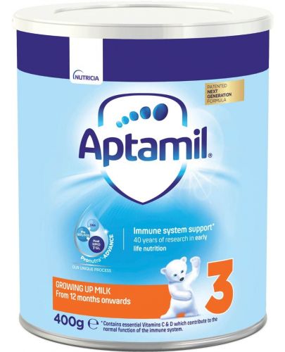 Мляко за малки деца Aptamil - Pronutra 3, 400 g - 1