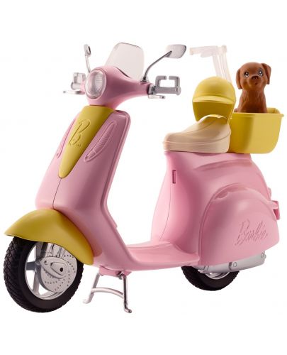 Игрален комплект Mattel Barbie - Мотопед с кученце - 1