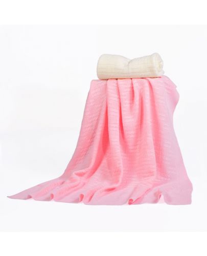 Moni Бебешко одеяло от акрил 90 х 100 см Розово - 1