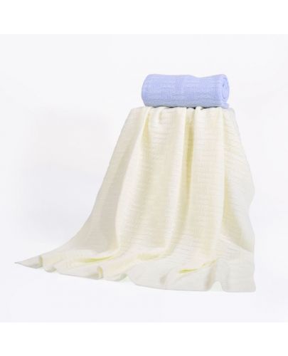 Moni Бебешко одеяло от акрил 90 х 100 см Бяло - 1