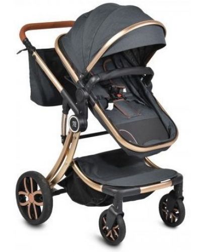 Комбинирана детска количка 3в1 Moni - Polly, Черна - 4