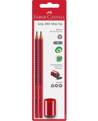 Моливи Faber-Castell Grip 2001 - 2 броя, острилка - 1
