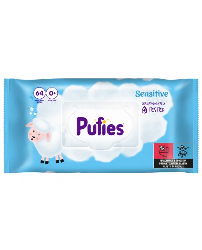 Мокри кърпи Pufies Sensitive, 12 х 64 броя - 2