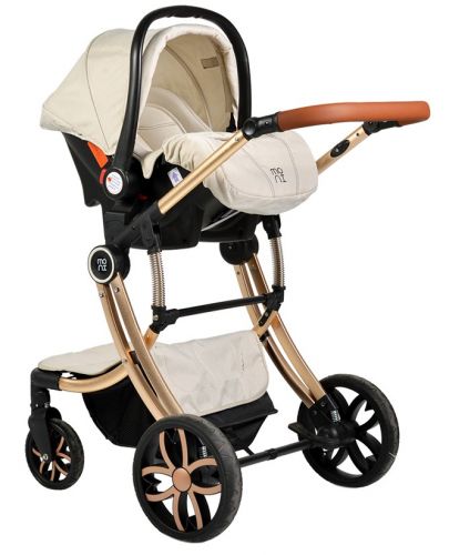 Комбинирана детска количка 3в1 Moni - Polly, Бежова - 6