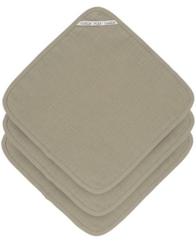 Муселинови кърпи Lassig - Cozy Care, 30 х 30 cm, 3 броя, зелени - 1