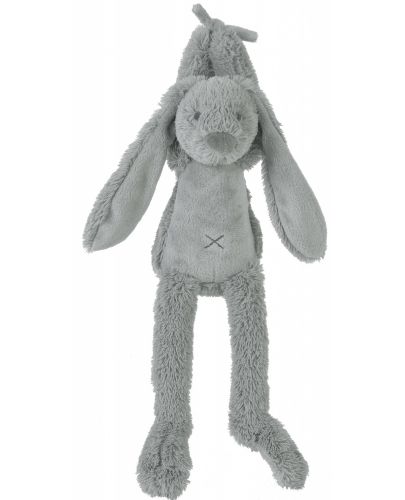 Музикална играчка Happy Horse - Зайчето Richie, светло сиво, 34 cm - 1