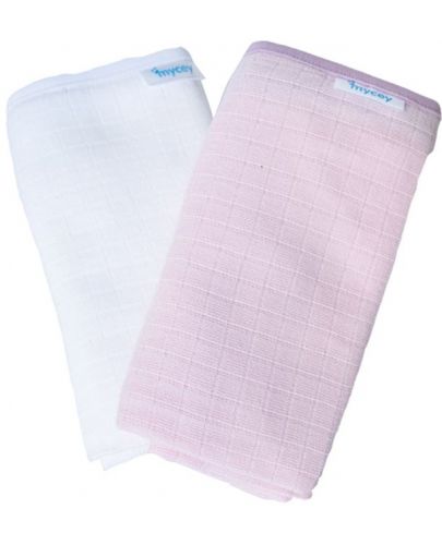 Муселинови кърпи Mycey - розова и бяла, 2 броя - 1