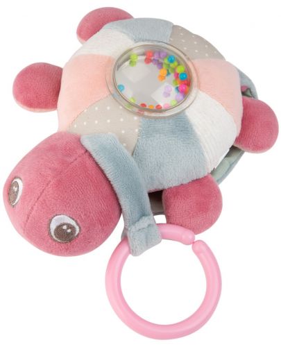 Музикална играчка с дрънкалка Canpol - Sea Turtle, розова - 1