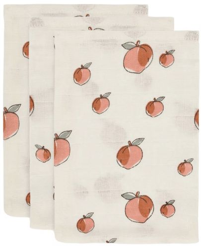 Муселинови кърпи-спарчета Jollein - Peach, 15 х 20 cm, 3 броя - 1