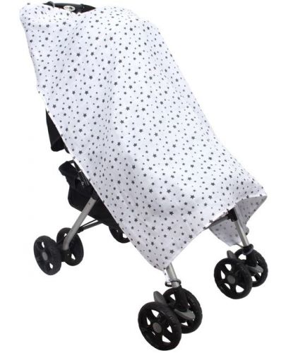 Муселиново покритие за детска количка Sevi Baby - Сиви звезди - 2