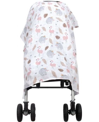 Муселиново покритие за детска количка Sevi Baby - Фламинго - 1