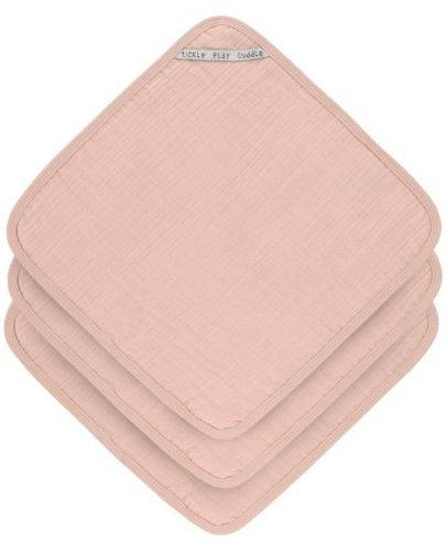 Муселинови кърпи Lassig - Cozy Care, 30 х 30 cm, 3 броя, розови - 1