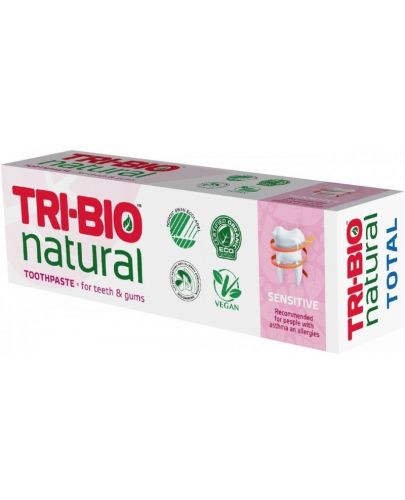 Натурална еко паста за зъби Tri-Bio - Sensitive, 75 ml - 1