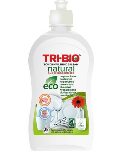 Натурален еко балсам за съдове Tri-Bio - С дозатор, 420 ml - 1