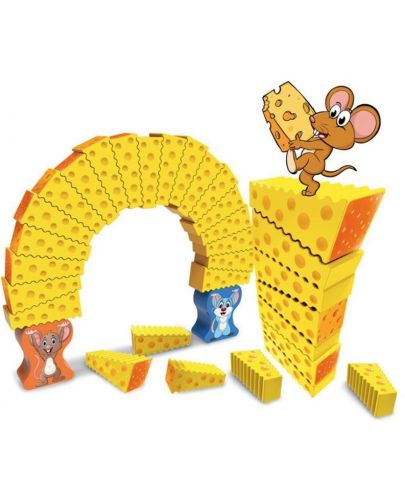 Настолна игра за баланс с мишки Kingso - Кула от сирене - 2