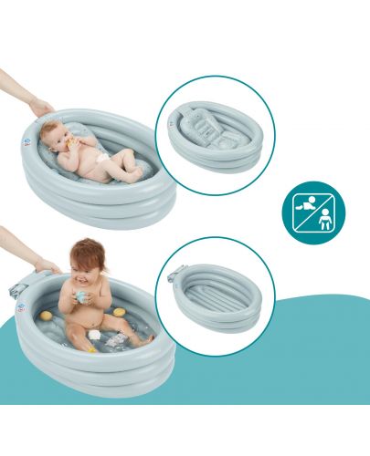 Надуваема бебешка вана с подложка за къпане Babymoov - 2