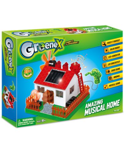 Научен STEM комплект Amazing Toys Greenex - Музикална къща със соларна батерия - 1