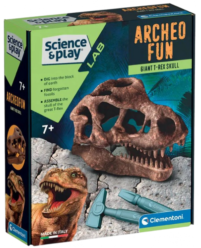 Научен комплект Clementoni Science & Play - Разкопки на череп на тиранозавър - 1