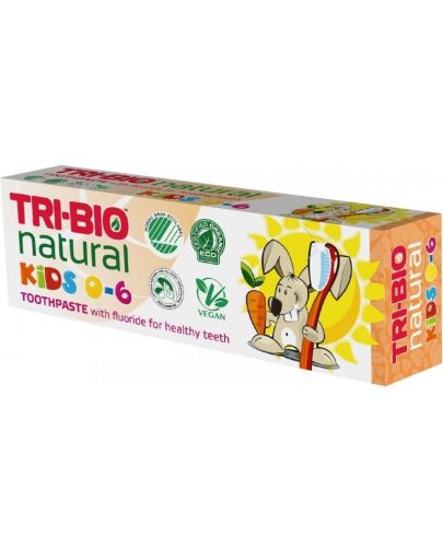 Натурална еко детска паста за зъби Tri-Bio - Kids, 50 ml - 1