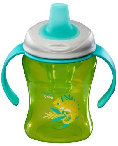 Неразливаща се чаша с подвижни дръжки Vital Baby - Зелена, 260 ml - 3