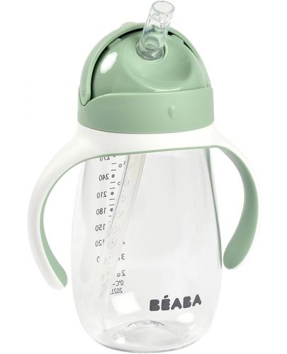 Неразливаща чаша със сламка Beaba - Зелена, 300 ml - 2
